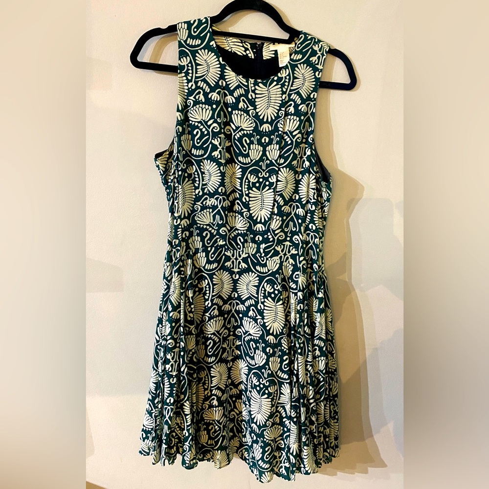 Batik Style Green & White Dress 💚🤍
